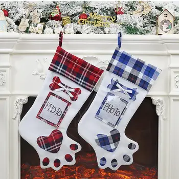 

Dog Claw Stocking Christmas Tree Pendant Christmas Decorations Sock Hanging Ornament Supplies Party Accessory