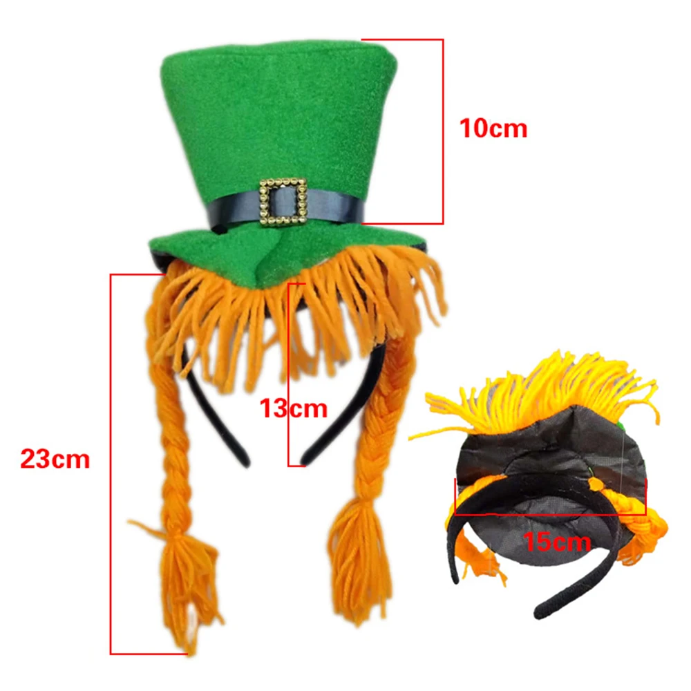 Унисекс зеленый Лепрекон топ шляпа с плетением косплей костюм аксессуары для волос вечерние повязки на голову День Святого Патрика
