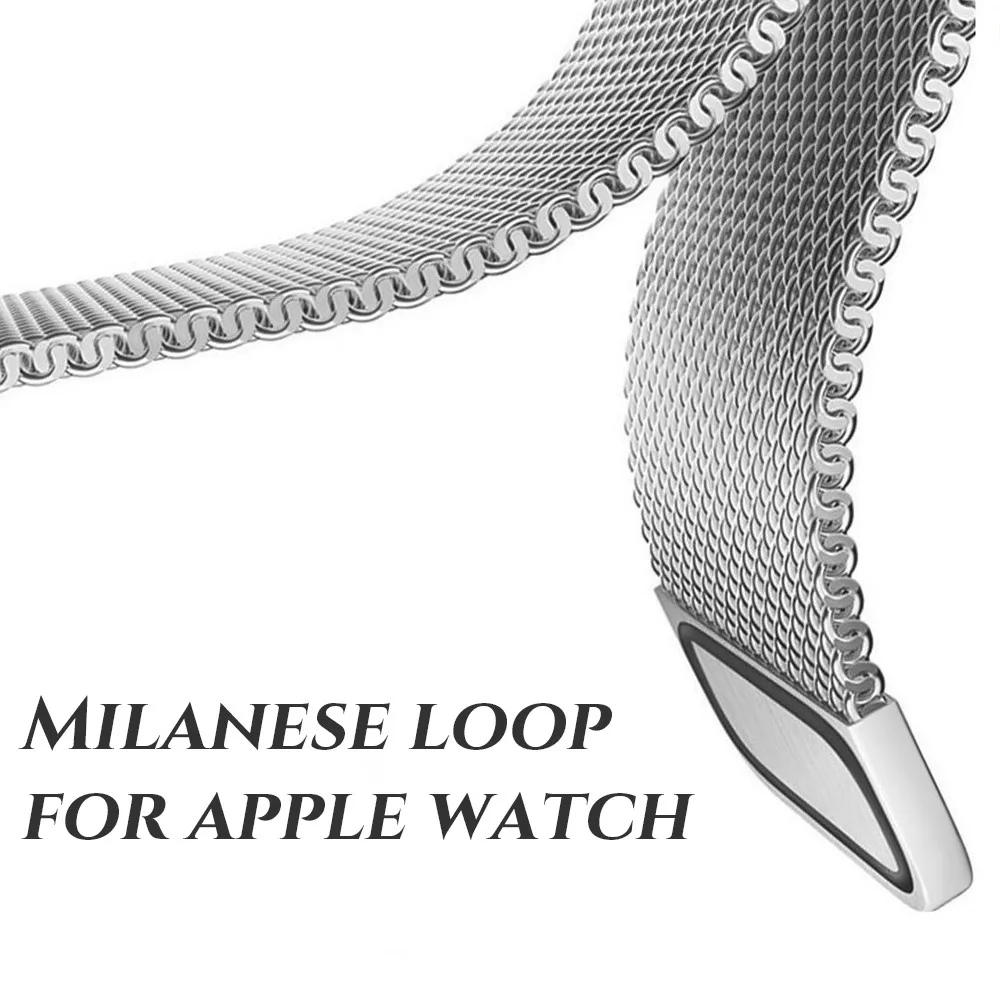 Нержавеющая сталь Milanese Loop Металла Смарт-часы ремешок для галечный время круглые часы magetic Синтетическое закрытие волос Миланского группа спортивный ремешок