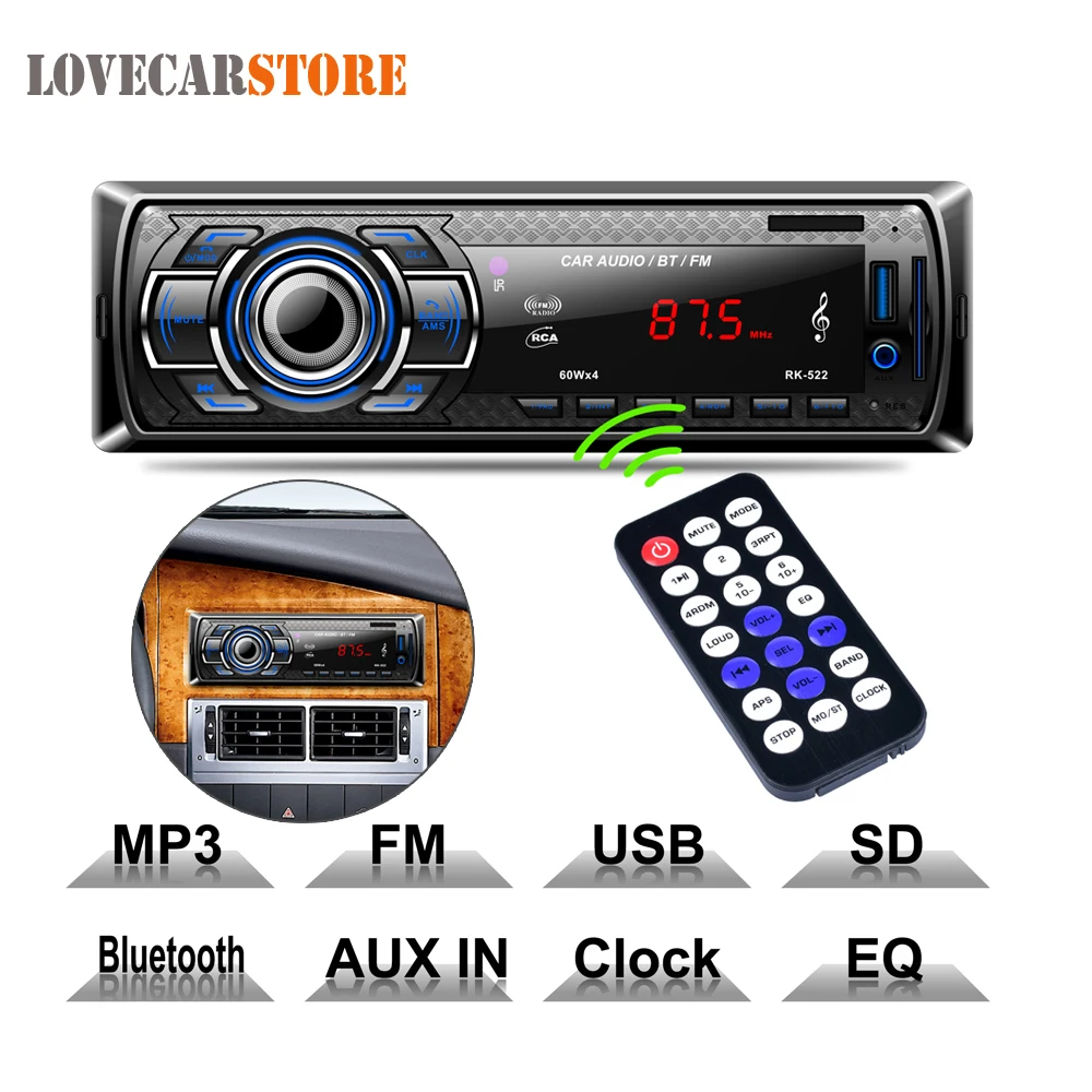 12V Bluetooth Auto font b Car b font font b Radio b font MP3 Player Vehicle