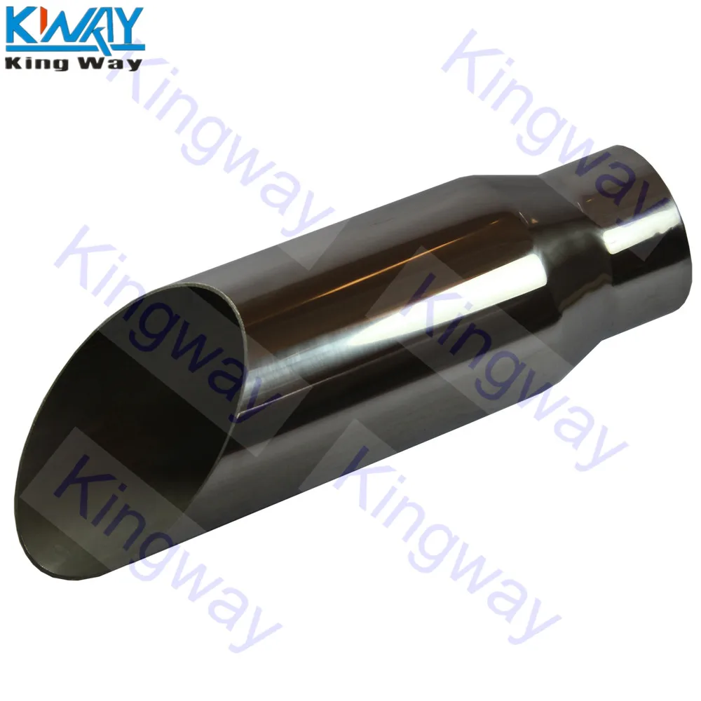 

FREE SHIPPING - King Way - Black Stainless Steel Car Tail Exhaust Tip Weld On 2.5" Inlet 4" Outlet 9" Long