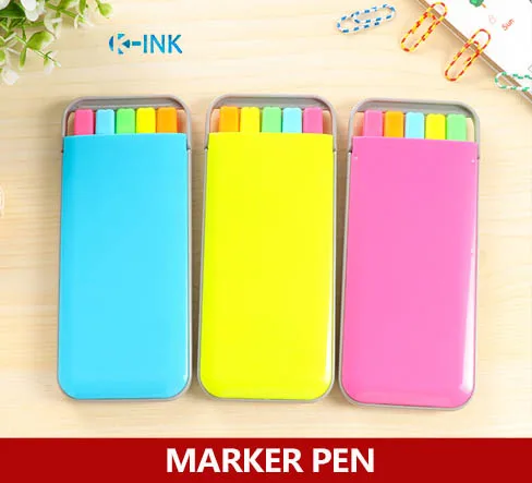 

6 sets / lot 5 Colored Marker Pen Sets , Candy Color Mark Pens