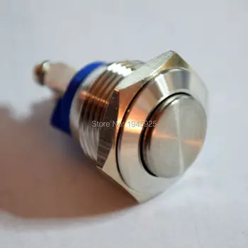 

200 pieces 16mm metal push button switch with high flat head stainless steel momentary NO+ UL+ RoHs