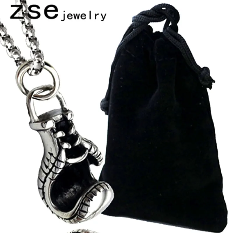 Boxing Gloves Pendant Retro Gold Sport Necklace Polished Stainless Steel Jewelry Men 's Cool Boys Gift | Украшения и