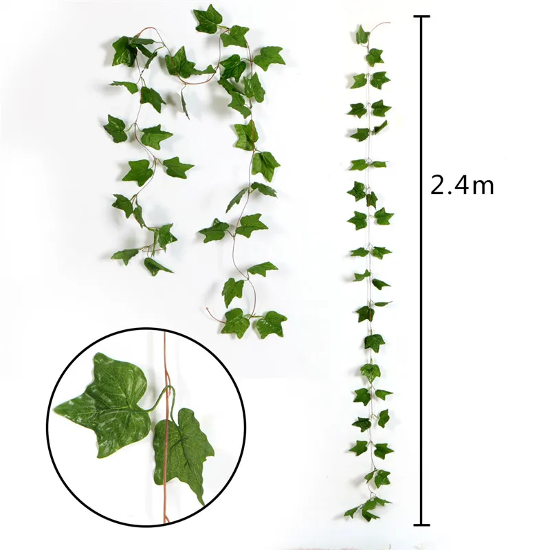 1pc Long Artificial Fake Hanging Vine Plant Leaves Garland Home Garden Wall Decoration Wedding Decor Party Supplies