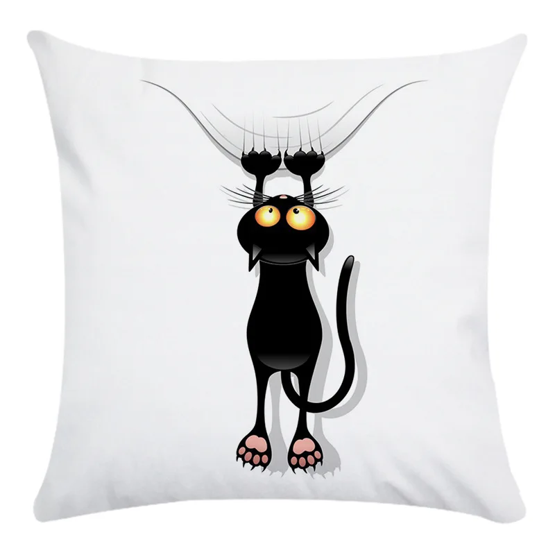 Новая распродажа, черная наволочка с рисунком кота из мультфильма, наволочка для дома, диванная подушка для офиса, наволочка для подушки 45*45 см, наволочка - Цвет: 21