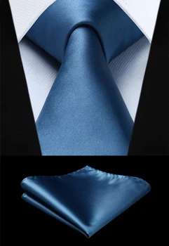 

Woven Men Blue Solid Tie Necktie Handkerchief Set#TL201B18S Party Wedding Classic Fashion Pocket Square Tie