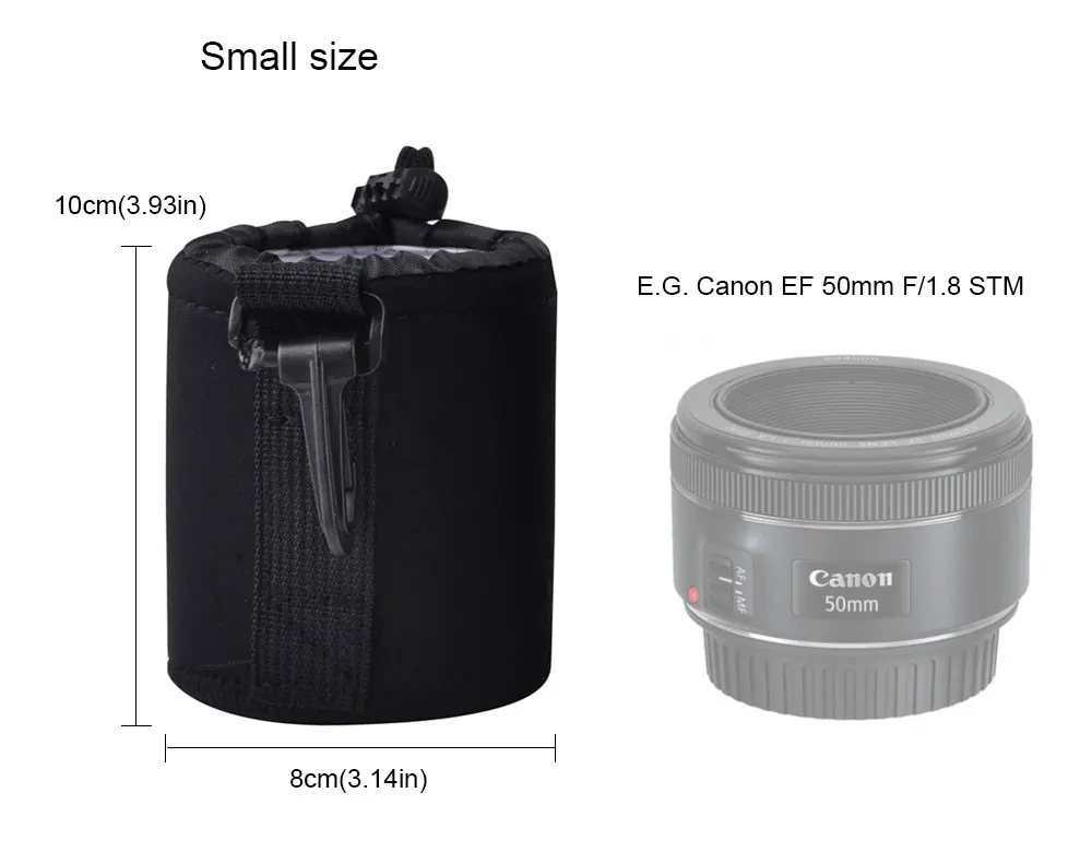 2018 New S M L XL Matin Neoprene Soft Protector Camera Lens Pouch Bag Case For Canon Nikon Sony Camera lens bag (2)