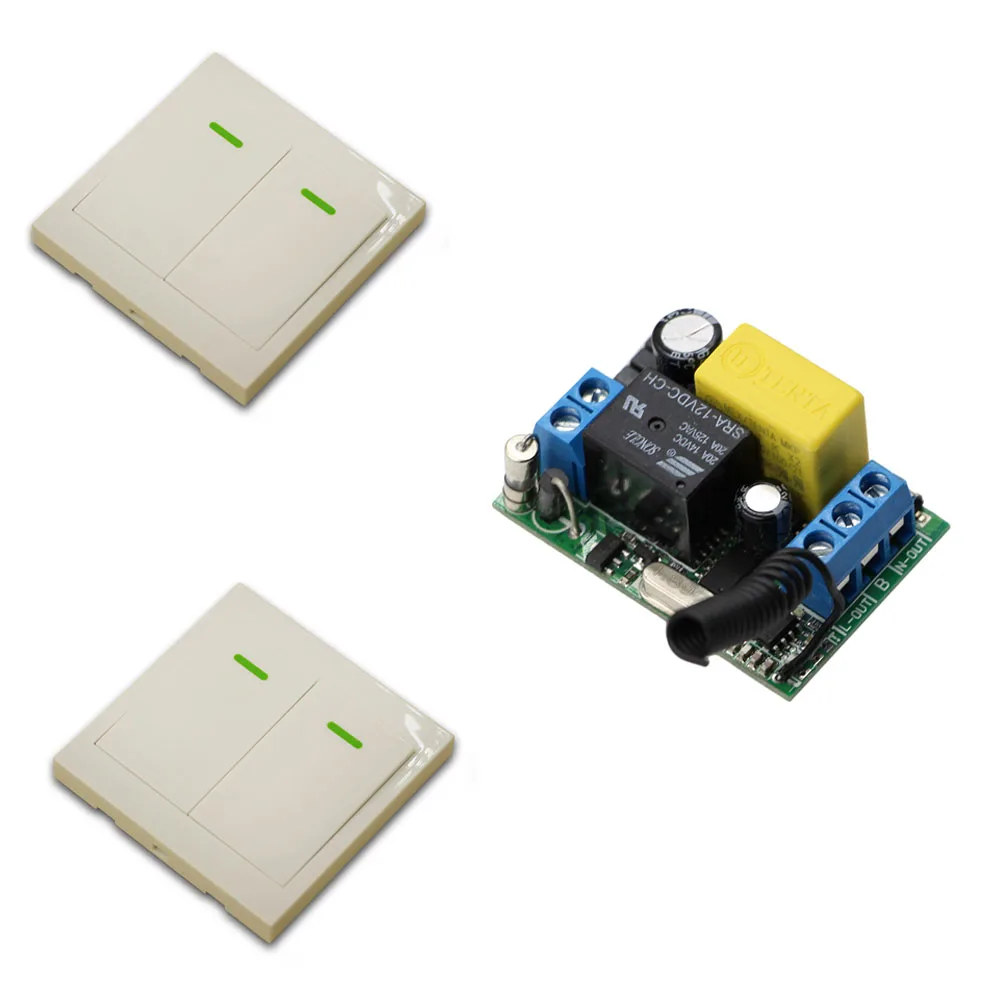 

Home 220V 1CH RF Wireless Remote Control Switch System For LED Stairs Ceiling Light Strips,Receiver + 2CH 86 Wall Transmitter