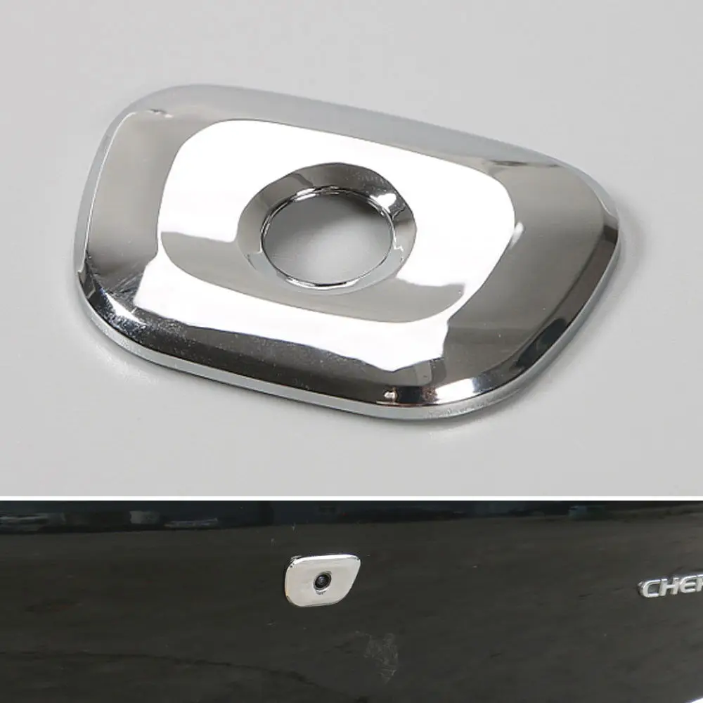 Chrome Rear Back Door Tailgate Camera Hole Cover Trim ABS Fit For 2014-16 Jeep Cherokee