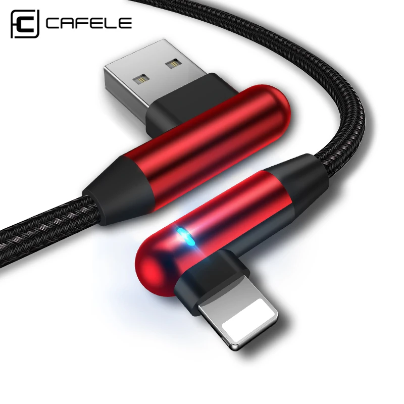 Зарядный USB кабель CAFELE со светодиодной подсветкой для iphone X 8 7 6s Plus 5s 120 см Прочный
