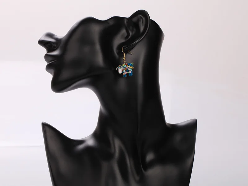 Новые эмалированные серьги гвоздики в виде звёзд овец|animal earrings|stud earringsstud earrings gold |