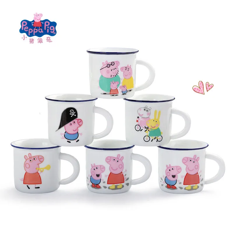 

Peppa Pig Cute Ceramic Cup Water Cup Student Kindergarten Drinking Water Cup George Action Character Anime Toy Children's Gift