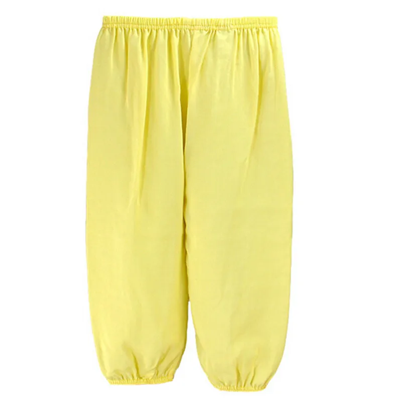 Г. Новые детские штаны хлопковая однотонная детская свободная Пижама унисекс для мальчиков и девочек штаны с эластичной резинкой на талии, пижамы 9 цветов - Цвет: Yellow