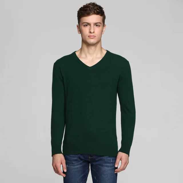 Spring and winter new flat V-neck men’s cashmere sweater sweater men’s long sleeve sets of sweaters