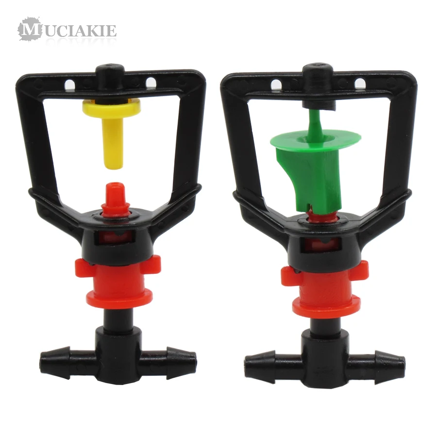 

MUCIAKIE 1PC Misting Sprinkler Semi Mist Nozzle with 4mm Barb Tee Connector for Garden Irrigation Watering Tree Plant Vegetables