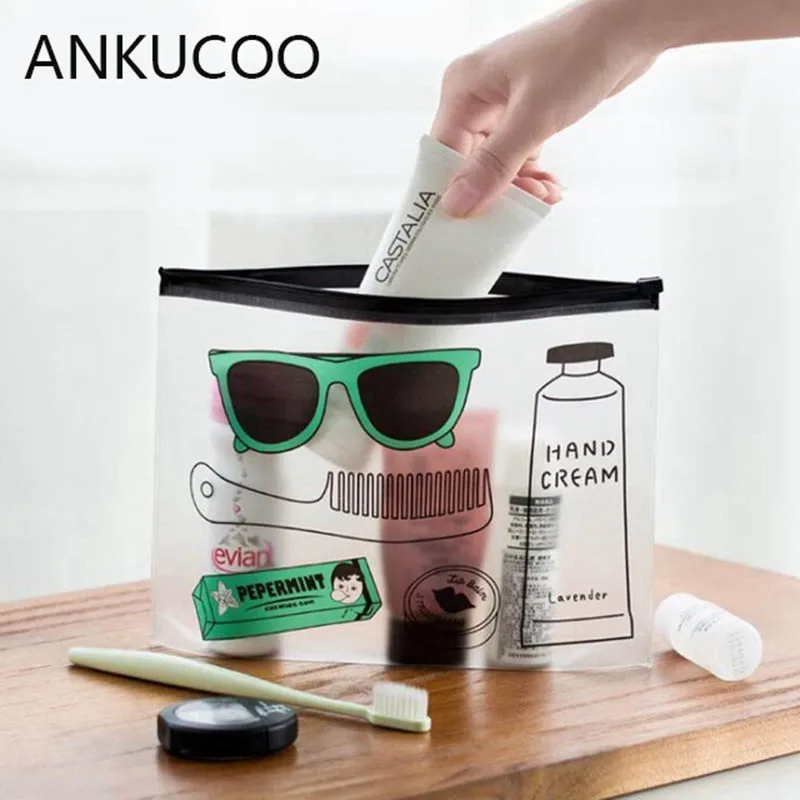 

Women Fashion Clear Cosmetic Bags PVC Toiletry Bags Travel Organizer Necessary Beauty Case Makeup Bag Bath Wash Make Up Box