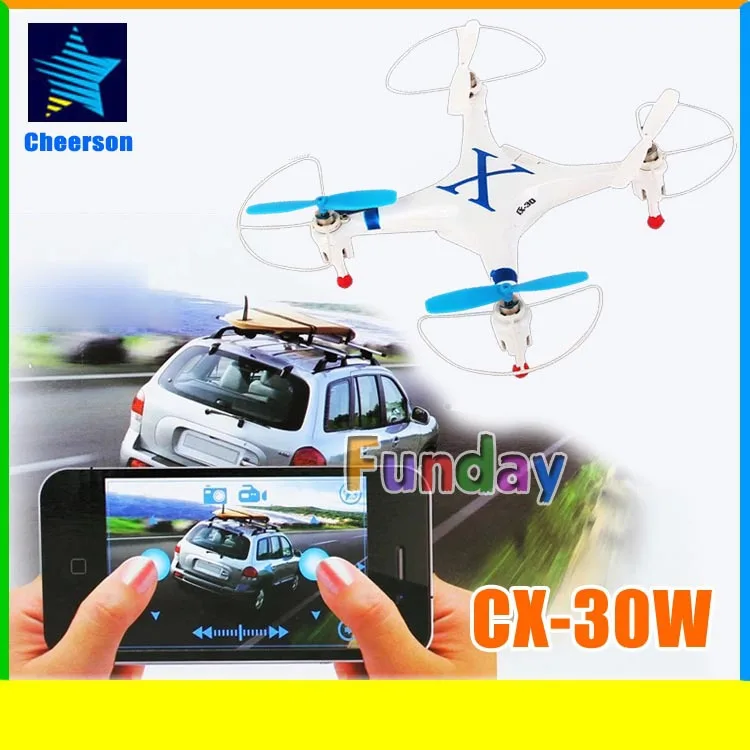 Iphone, Android Wi-Fi видео в режиме реального времени Cheerson cx-30w cx-30w-tx RC Quadcopter с Камера Дистанционное управление вертолетом Drone H107D