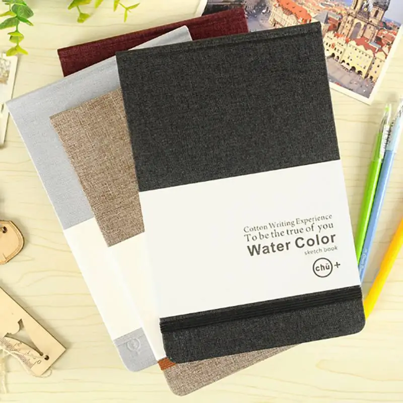 

4 colors to choose Cotton Watercolor Blanket Face Notepad Child Painting Sketch Graffiti Notebook A5