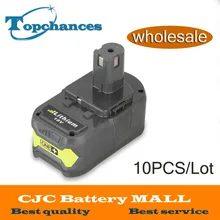 10PCS 18V 4000mAh Li-Ion For Ryobi Hot P108 RB18L40 High Capacity Rechargeable Battery Pack Power Tool Battery Ryobi ONE+