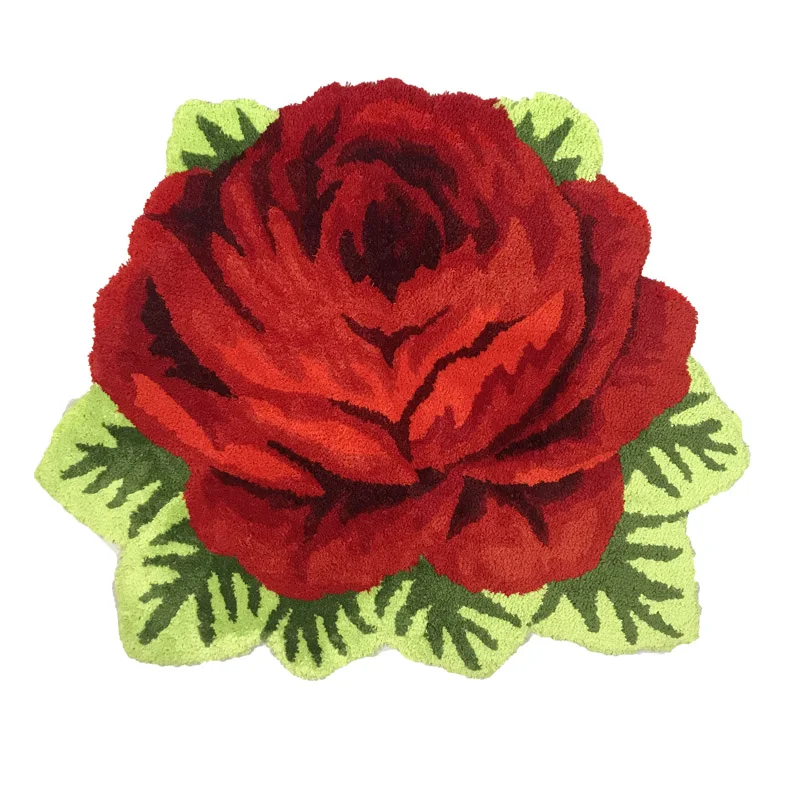 Пушистый Плюшевый красный розовый свадебный ковер мягкий ворсистый микрофибра нескользящий коврик для ванной коврик моющийся абсорбент ковер для гостиной/спальни - Цвет: One Rose