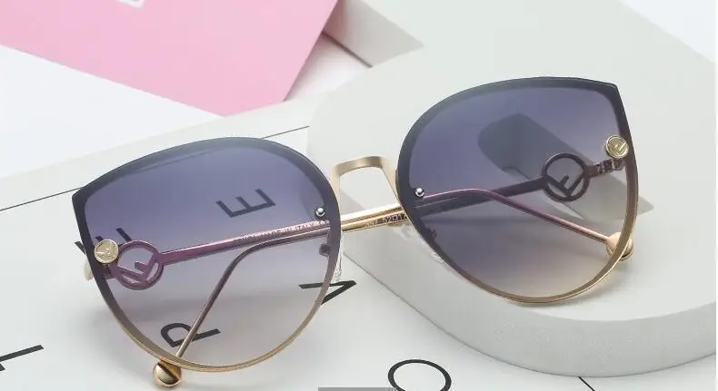 Новые солнцезащитные очки «кошачий глаз», модные солнцезащитные очки, женские солнцезащитные очки «Океан» - Цвет линз: C3