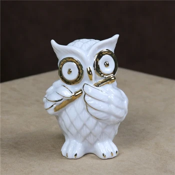 

Porcelain Musician Owl Figurine Ceramic Owl Music Band Miniature Orchestra Knickknack Ornament Decoration Craftworks Accessories