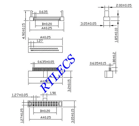 1.27 IDC Socket Drawing