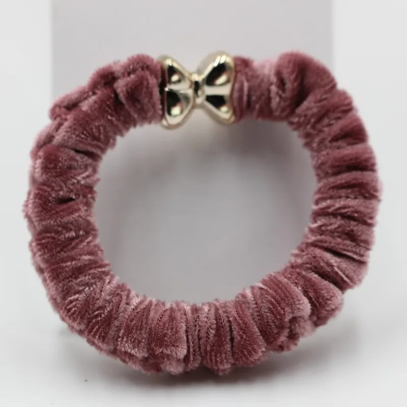 

isnice Flannel terry rough rubber band,Women hair accessories high quality,simple Durable hair ornament with bow gum plaiting
