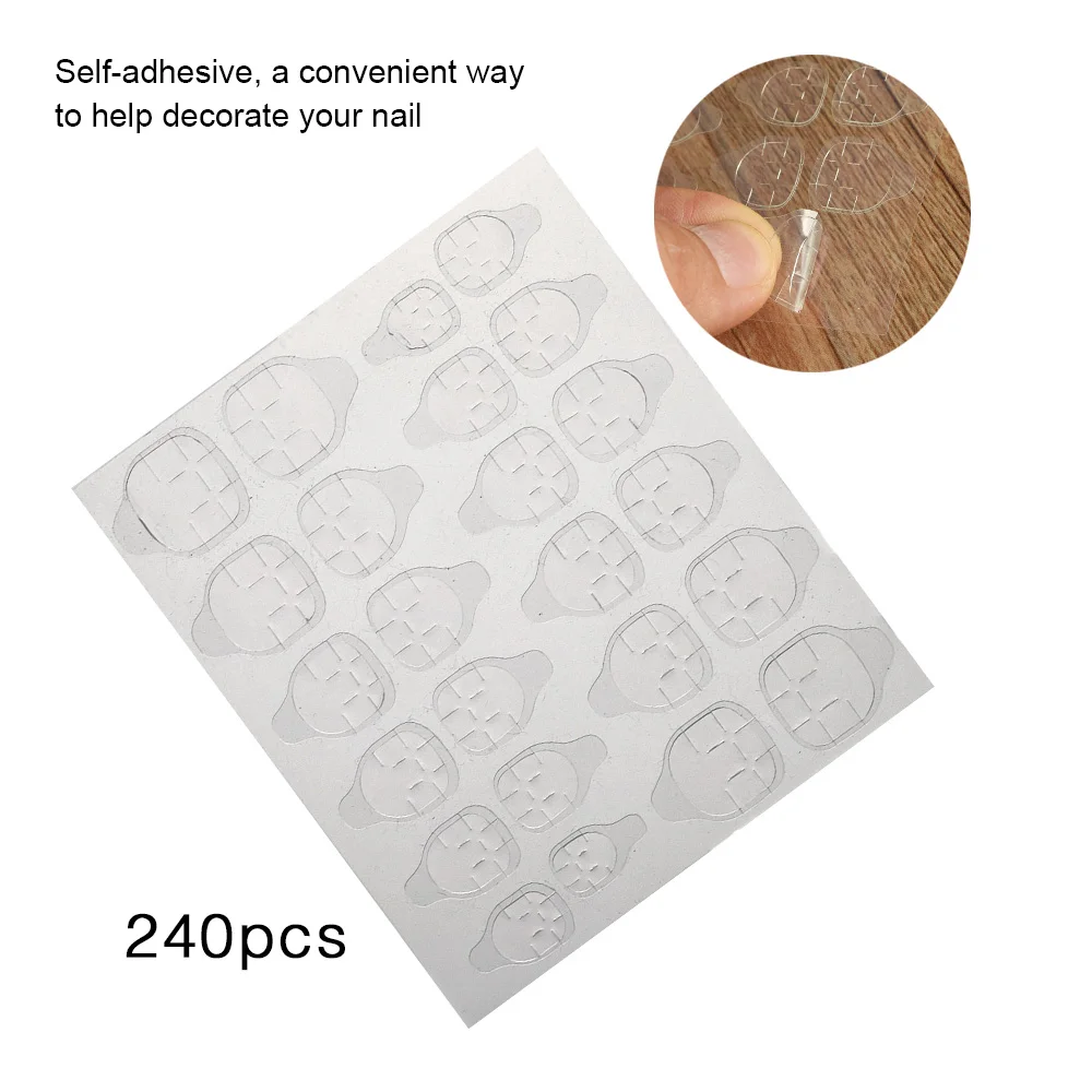 240 шт клей для ногтей клейкие ленты для ногтей прозрачный декоративный для маникюра DIY накладные ногти