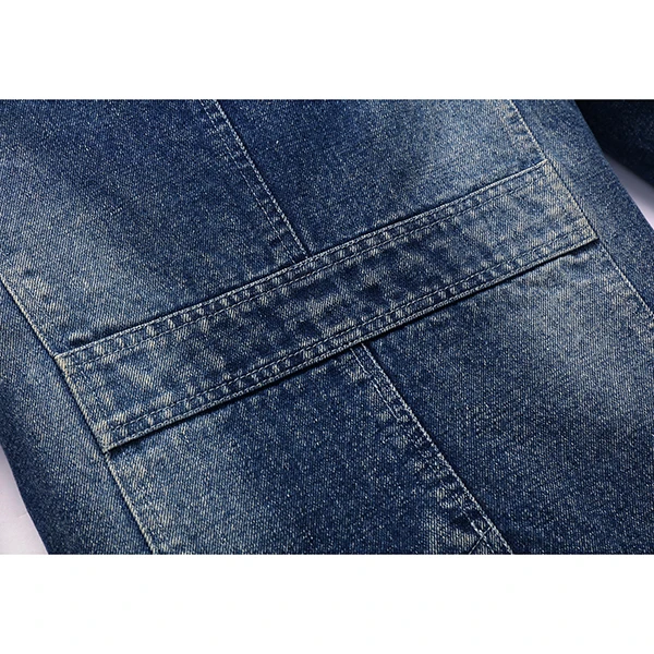 Новые мужские джинсовые куртки средней длины однобортные джинсы с отворотом пальто