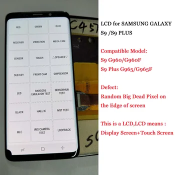 

AMOLED For 5.8" Samsung Galaxy S9 LCD S9+Plus Display Touch Screen Digitizer Assembly for Samsung S9 Plus G9650 lcd big spot