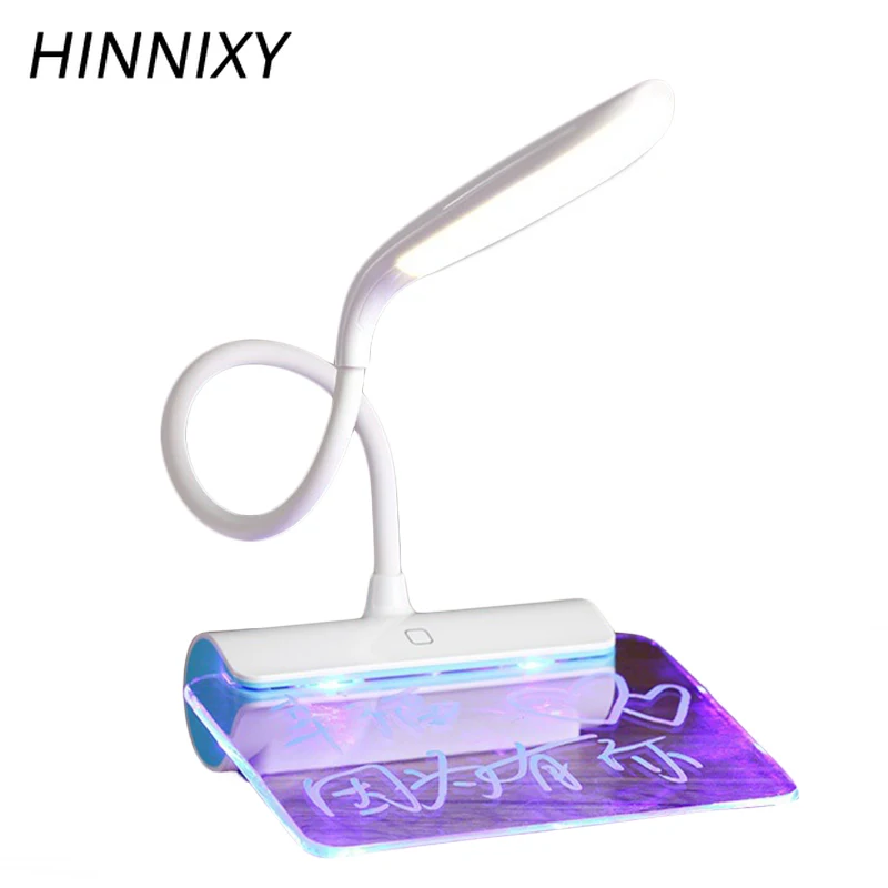 

Hinnixy Message Board Table Lamp With Pen Reading Study Eye Protection LED Night Light USB Charging 3 Mode Dimming Kids Gifts