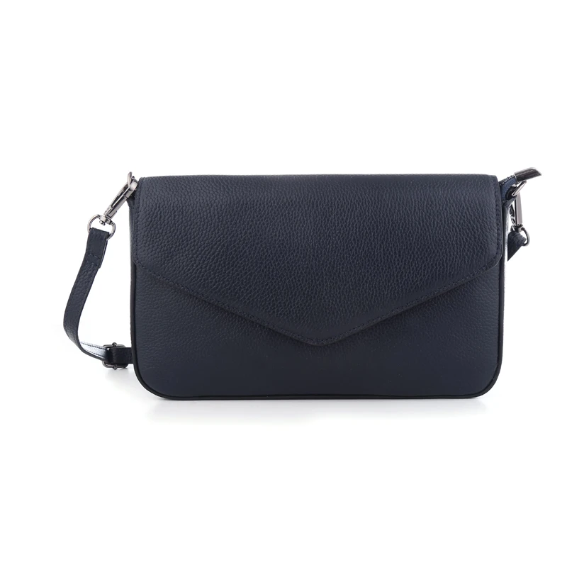 Женские сумки-мессенджеры из натуральной кожи, чехол-конверт, одноцветная модная маленькая сумка через плечо, сумки на плечо, клатч - Цвет: Dark blue