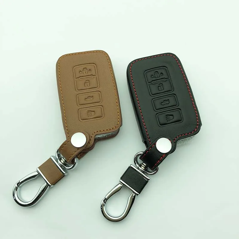 Genuine Leather Key Cover Fob Keychain Cases Holder For Toyota