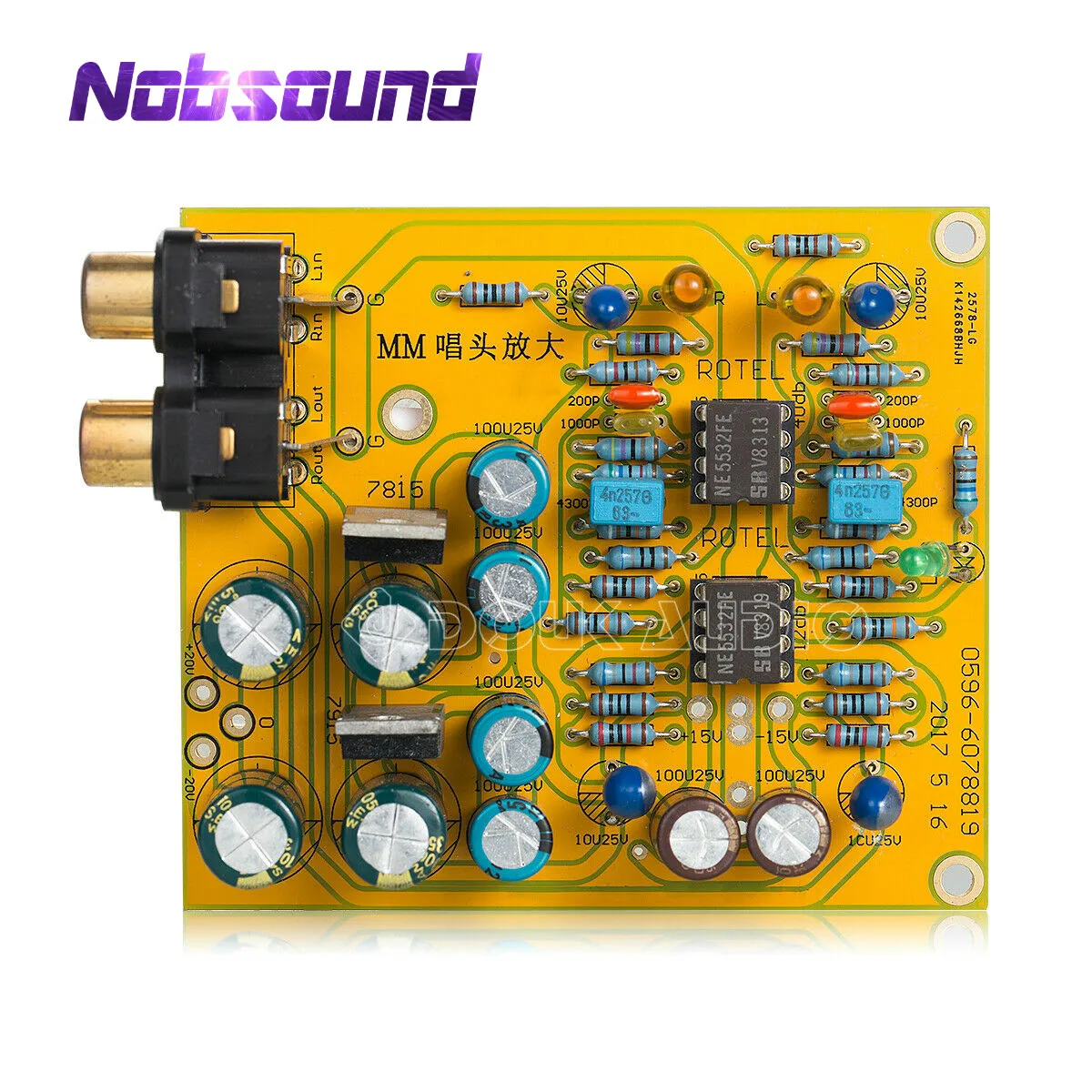 

Nobsound Hi-Fi Phono MM Cartridge Amplifier Circuit Board for Record Player Based on ROTEL LP