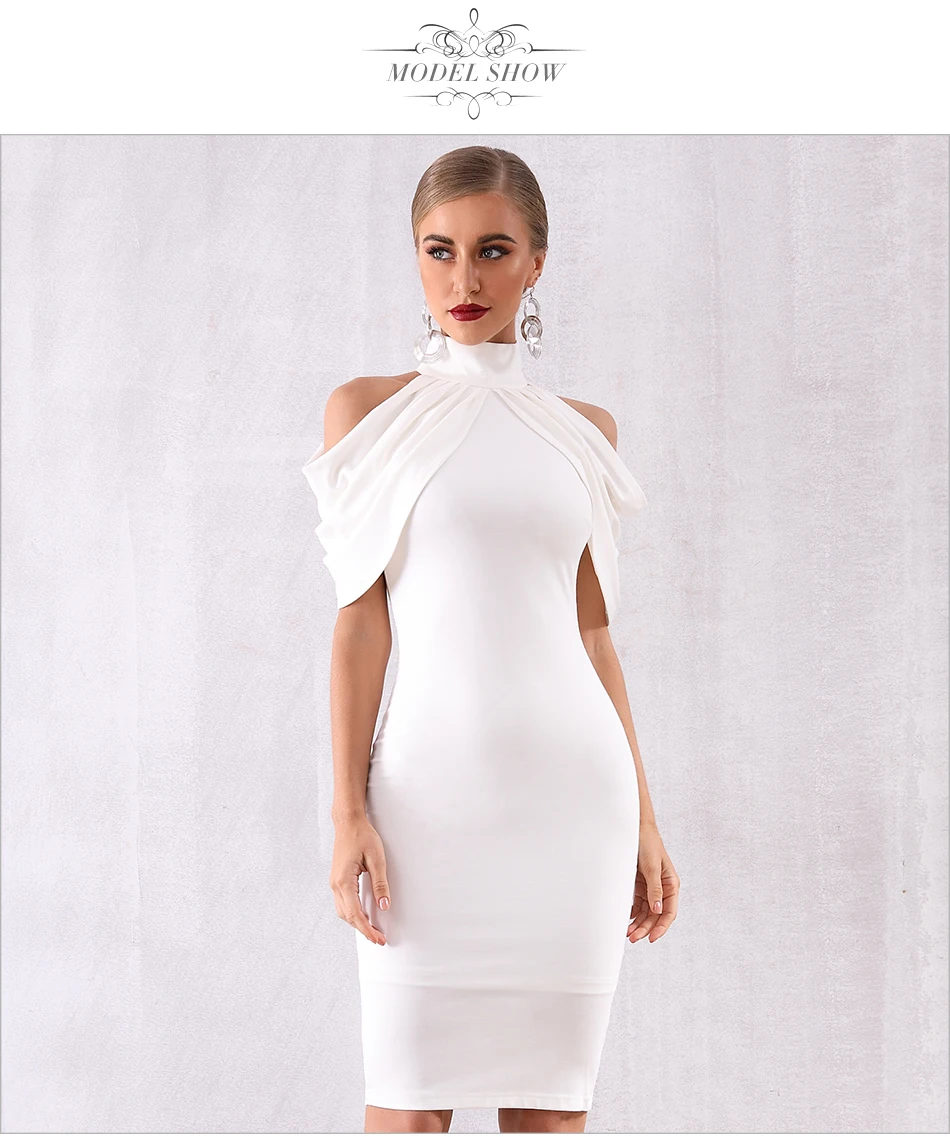 Adyce новое летнее вечернее платье в стиле знаменитостей женское элегантное белое с открытыми плечами сексуальное ДРАПИРОВАННОЕ бодикон миди Клубное платье