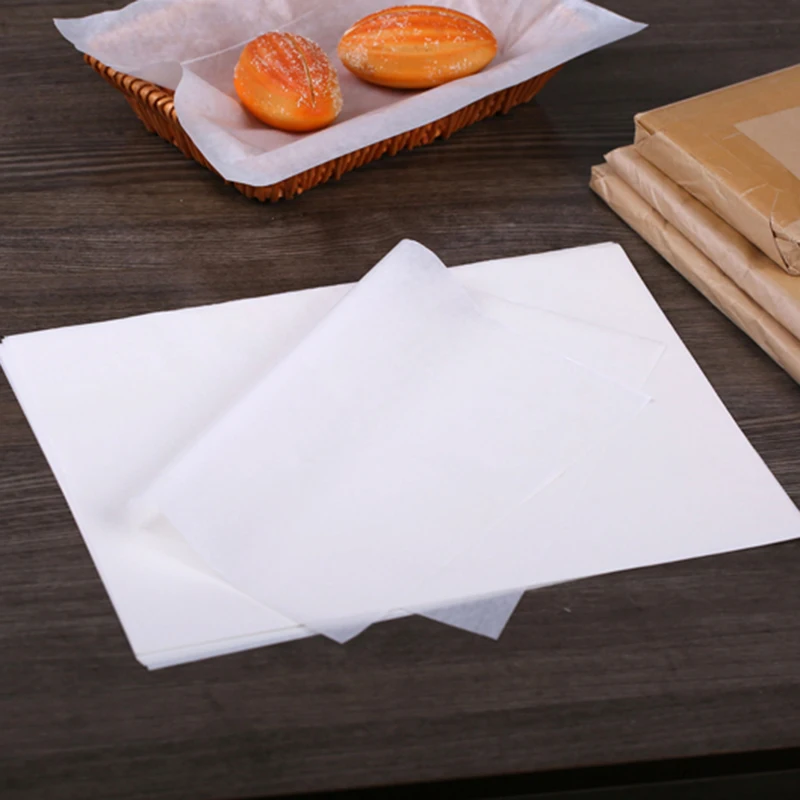 500pcs White Wax Paper Food Oil Proof Grease Papers Wrappers For Bread