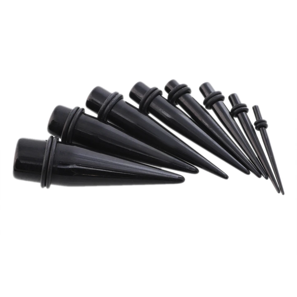 30pcs/lot UV Acrylic Ear Taper Plug Silicone Ear Tunnels Plug Gauge Kit Expander Stretcher Set Body Piercing Jewelry