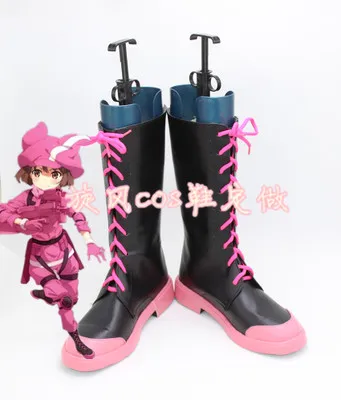 Sword Art Online Alternative GGO Cosplay Shoes Gun Gale Llenn Boots | Тематическая одежда и униформа