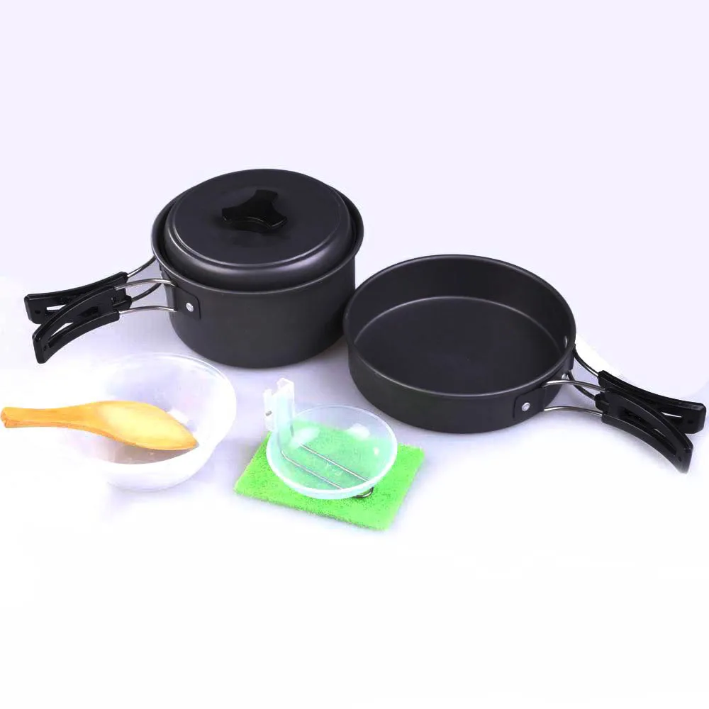 Lightweight Aluminum Alloy Camping Military Picnic Pan Pot Cookware Kit