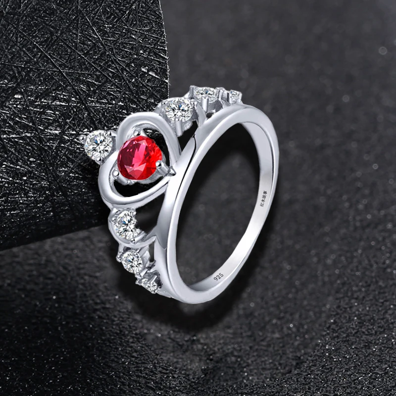 Женское кольцо в виде короны серебро 925 пробы|crown ring|ring white gold filledbirthstone rings |