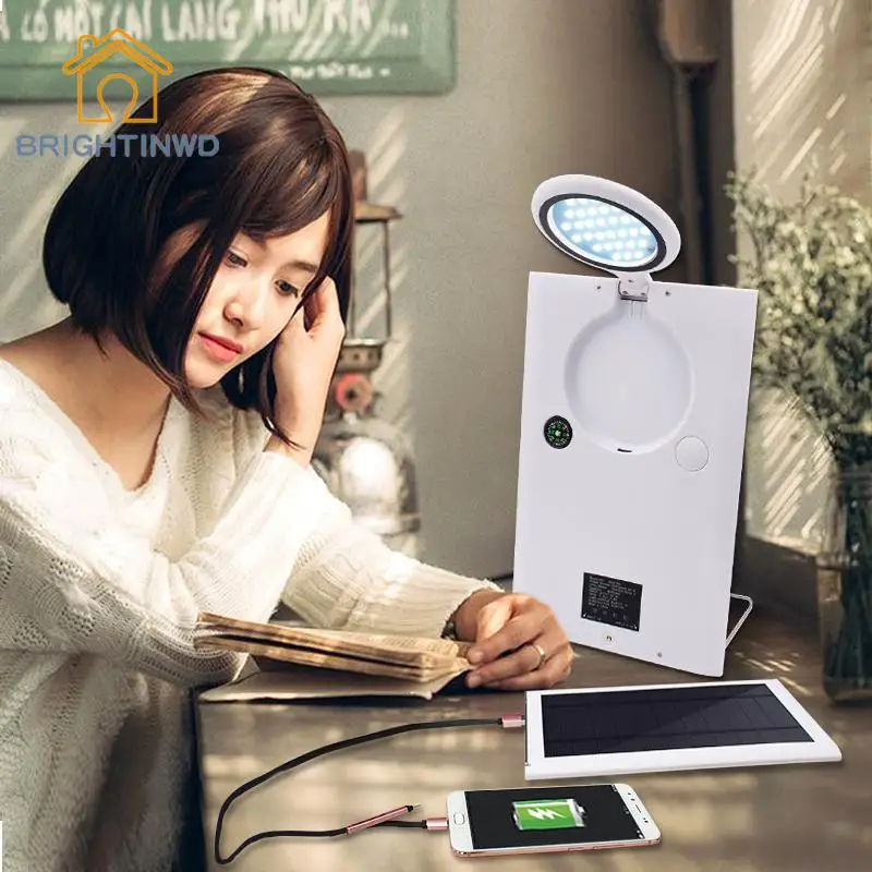 

Portable Multi-functional 30 LEDs Solar Light Outdoor Waterproof Camp Lights 8000Mah Mobile Phone Charger Desk Table Lamp Ip65