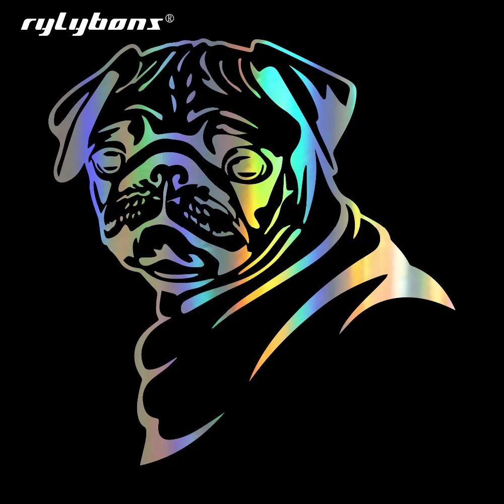 Rylybons 13 8 см * 14 5 мопса автомобильные наклейки с собаками забавная Милая виниловая