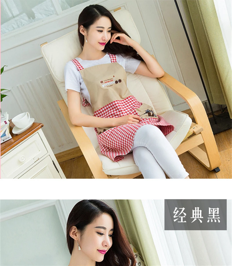 9 Plaids Pattern Apron Woman Adult Bibs Home Cooking Baking Shop Cleaning Aprons For Pocket Kitchen Accessory Waterproof And Oil