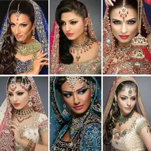 Полный Круглый Алмаз 5D DIY Алмазная картина фото на заказ "индийские невесты" 5D алмазная вышивка крестиком Мозаика Декор