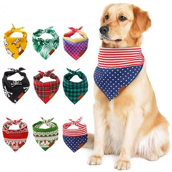 

Various Pattern Pet Dog Bow Tie Collar Head Scarfs Dog Bandana Triangle Bibs Dog Kerchief
