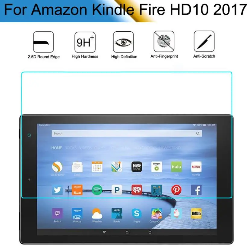 For Amazon Kindle Fire HD10 2017 Tempered Glass Screen Protective Film