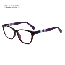 Для женщин Фиолетовый Цвет ацетат очки Оптический очки с оправой CX-17027-C3