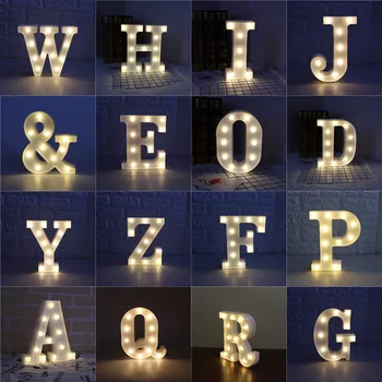 

Marquee Sign Alphabet Lamp 26 Letters LED Light For Birthday Wedding Party Christmas New Year Home Hall Holiday Decoration Lamp